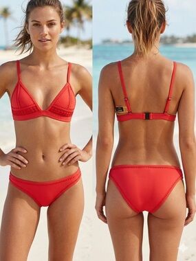 triangl Red Triangle Bikini Set Gigi Style Size L (top) XL (bottom) preowned